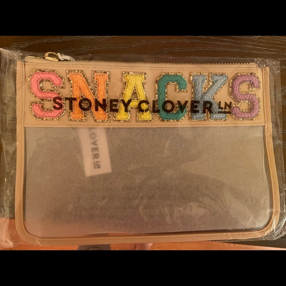 SOLD NWT Travel Pouch in Sand with ‘Snacks’